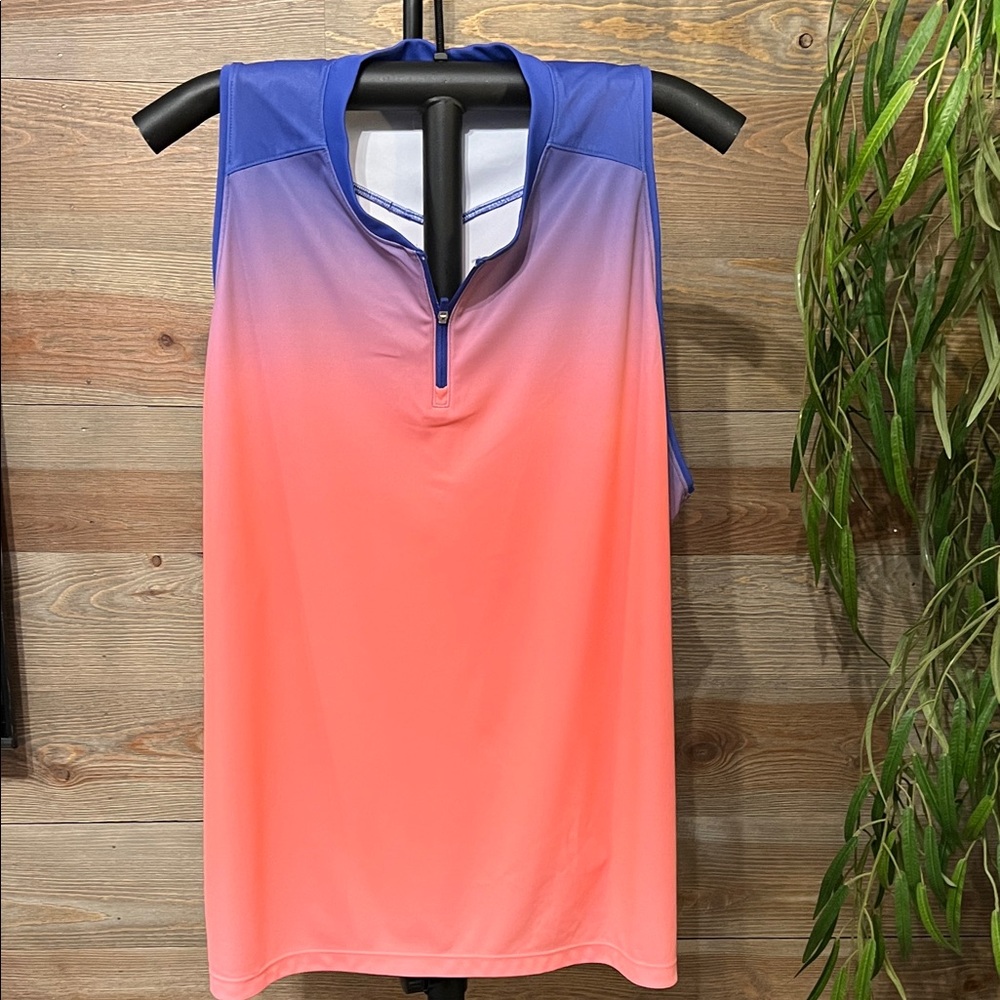 Slazenger Purple & Peach Ombré  Gradient Sleeveless 1/4 Zip Golf Top